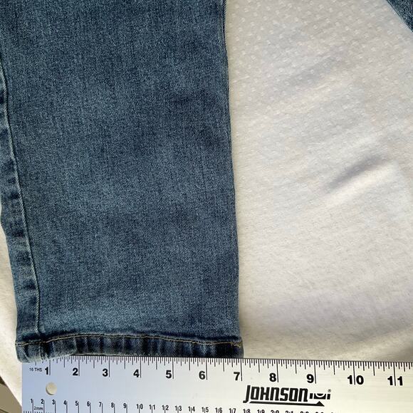 Cotton On Women Waxed & Ripped Denim Stretch Straight Leg Jeans size 8 US, Blue - Picture 6 of 13